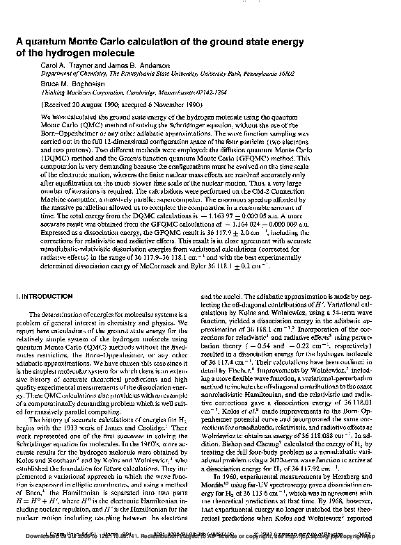 (PDF) A quantum Monte Carlo calculation of the ground state energy of ...