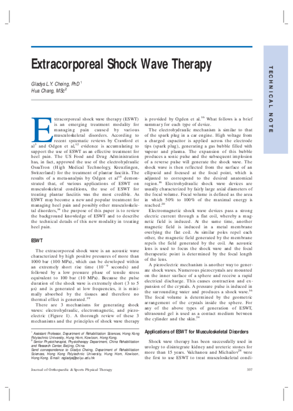 (PDF) Extracorporeal Shock Wave Therapy