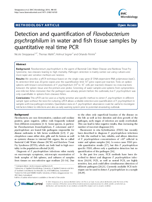 (PDF) Detection and quantification of Flavobacterium psychrophilum in ...