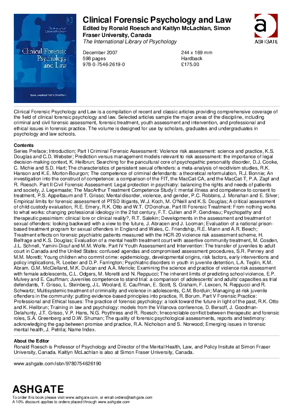 (PDF) Clinical Forensic Psychology and Law