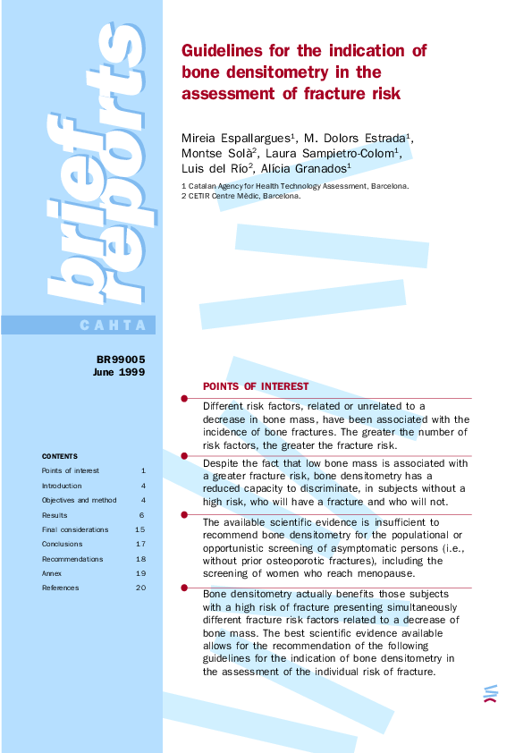 (PDF) Guidelines for the indication of bone densitometry in the ...