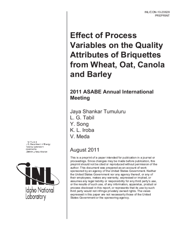 (PDF) Effect of Process Variables on the Quality Attributes of ...