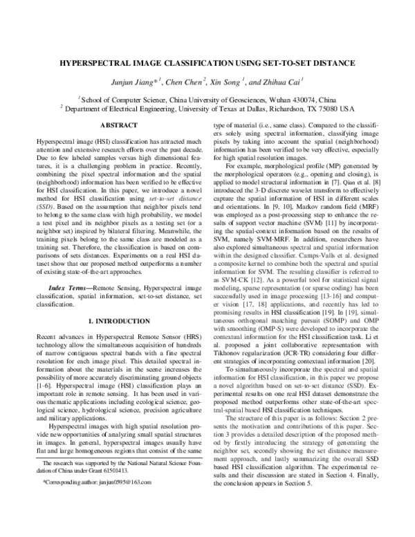 (PDF) HYPERSPECTRAL IMAGE CLASSIFICATION USING SET-TO-SET DISTANCE