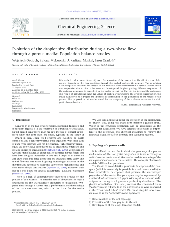 (PDF) Evolution of the droplet size distribution during a two-phase ...