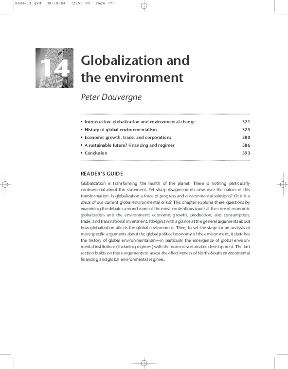Globalization and the Environment