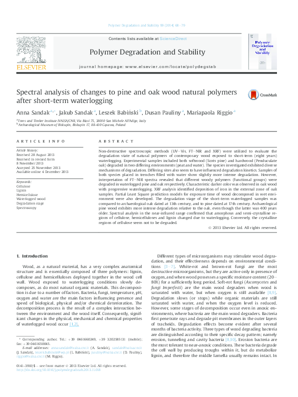 (PDF) Spectral analysis of changes to pine and oak wood natural ...
