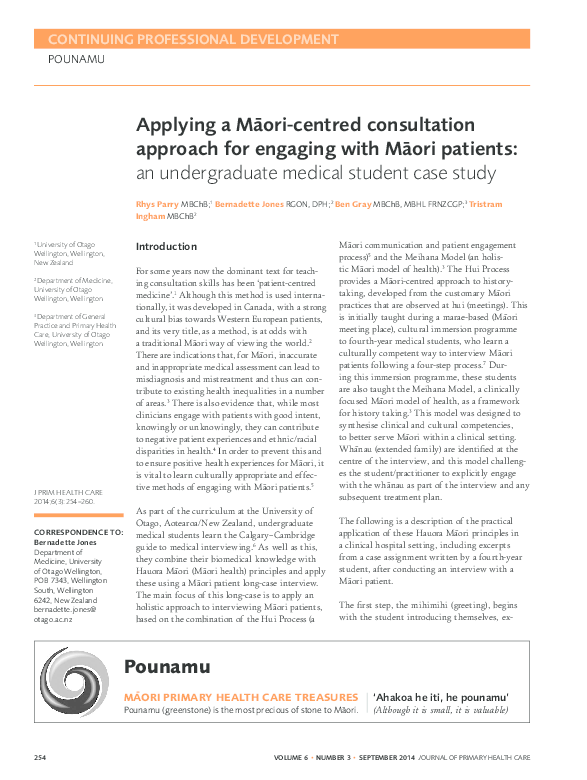 (PDF) Applying a Maori-centred consultation approach for engaging with ...