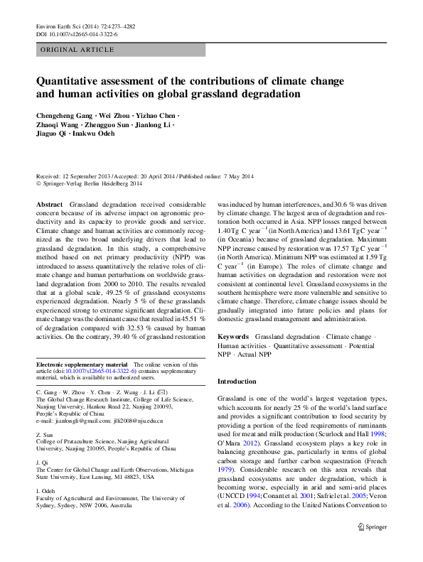 (PDF) Quantitative assessment of the contributions of climate change ...