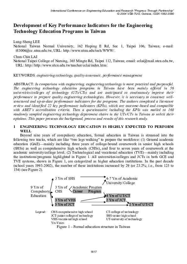 (PDF) Development of Key Performance Indicators for the Engineering ...