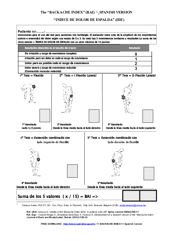 (PDF) BACKACHE INDEX