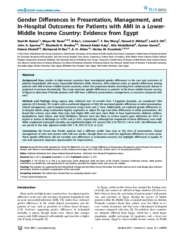 (PDF) Gender Differences in Presentation, Management, and In-Hospital ...