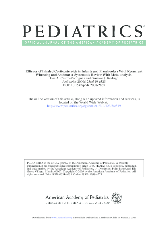 (PDF) Efficacy of Inhaled Corticosteroids in Infants and Preschoolers ...