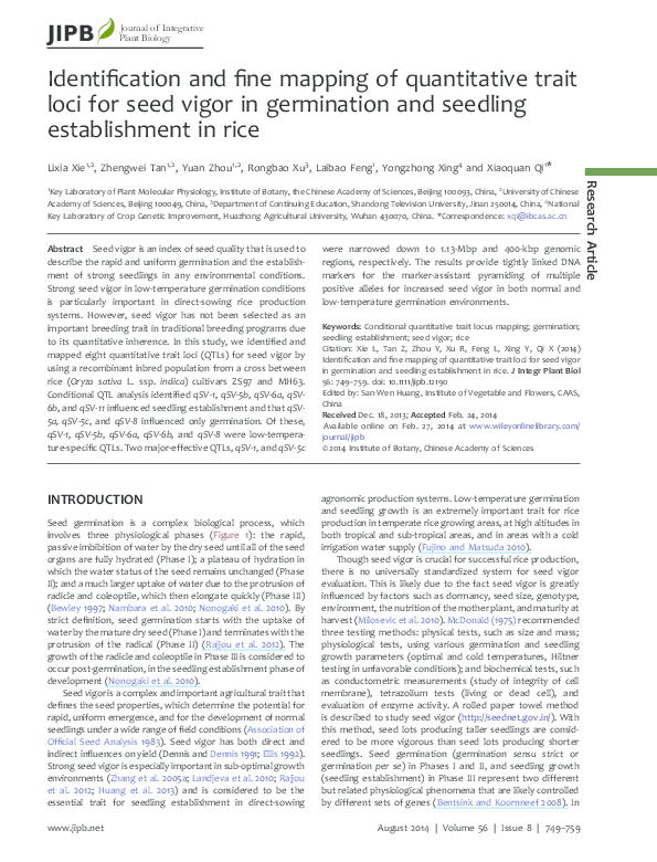 (PDF) Identification and fine mapping of quantitative trait loci for ...