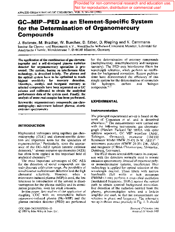 (PDF) GCMIPPED as an elementspecific system for the determination of