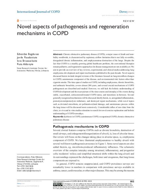 (PDF) Novel aspects of pathogenesis and regeneration mechanisms in COPD
