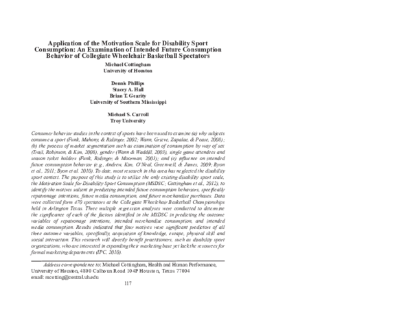 (PDF) Application of the Motivation Scale for Disability Sport ...