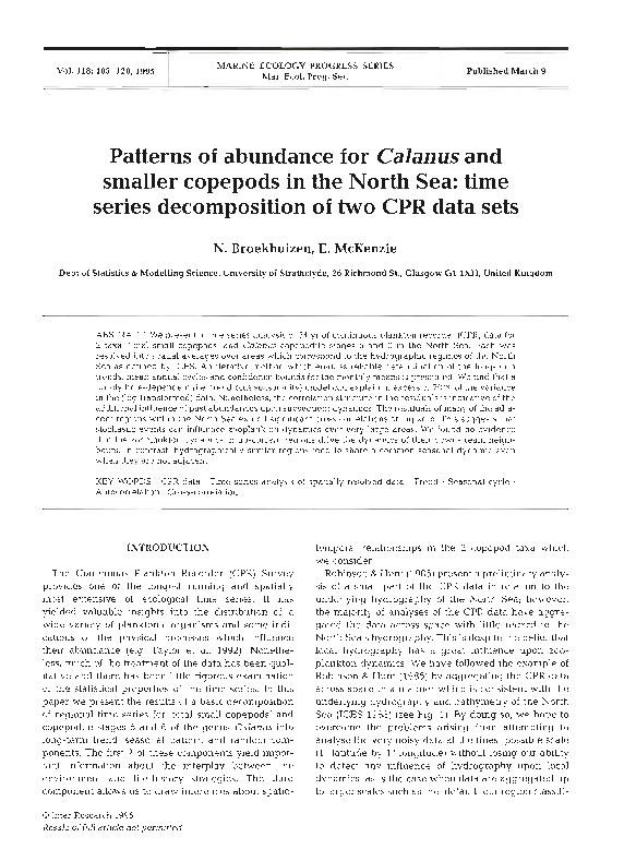 (PDF) Patterns of abundance for Calanus and smaller copepods in the ...