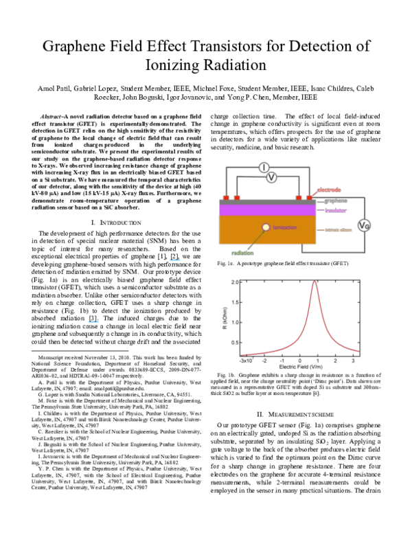 (PDF) Graphene field effect transistors for detection of ionizing radiation John Boguski