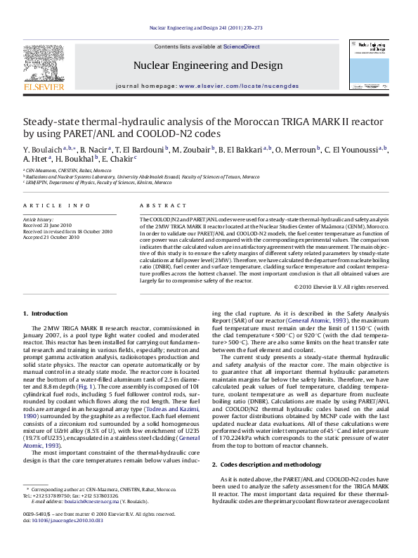 (PDF) Steady-state thermal-hydraulic analysis of the Moroccan TRIGA ...
