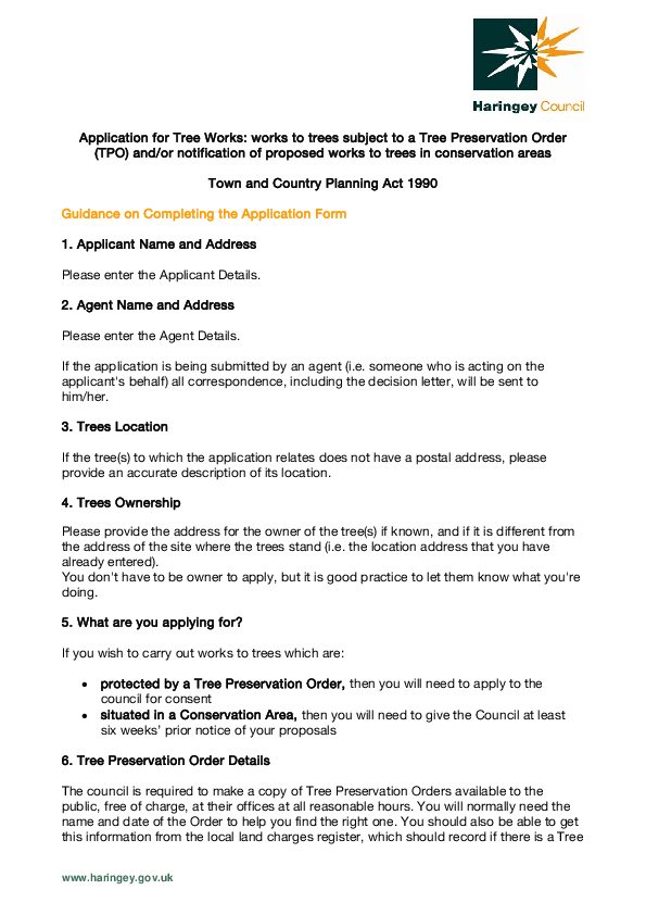 (PDF) Application for tree works - guidance note | Nickie Ward ...