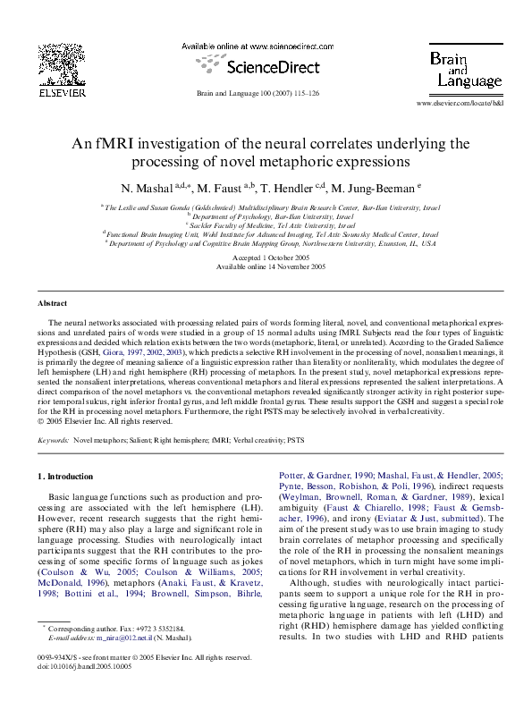 (PDF) An fMRI investigation of the neural correlates underlying the ...