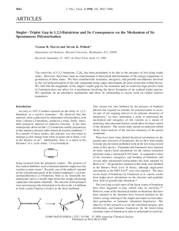 (PDF) Singlet−Triplet Gap in 1,2,3-Butatriene and Its Consequences on ...