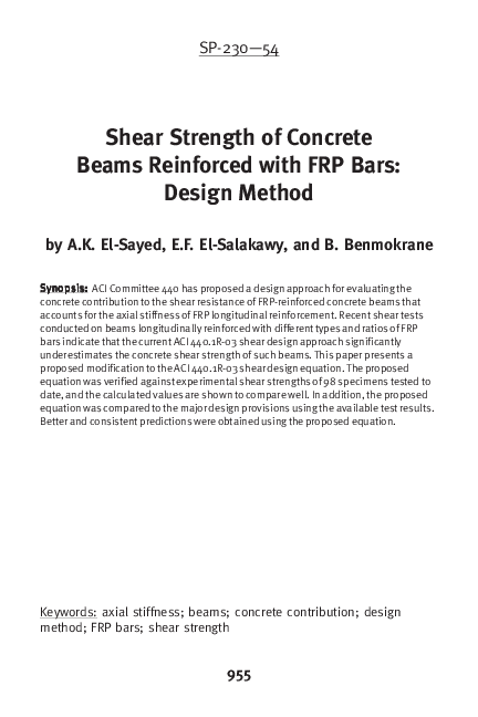 (PDF) Shear Strength of Concrete Beams Reinforced with FRP Bars: Design ...