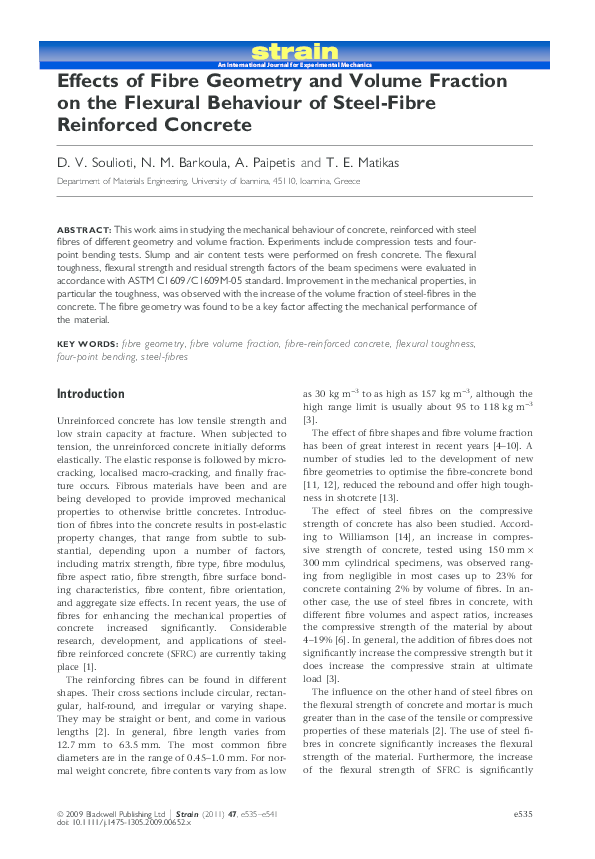 (PDF) Effects of Fibre Geometry and Volume Fraction on the Flexural ...
