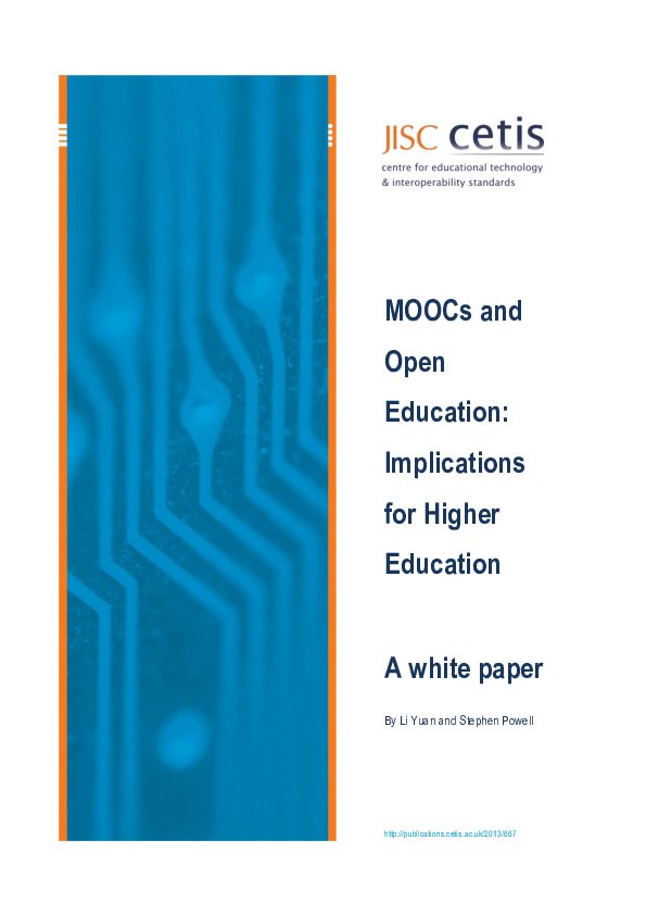 (PDF) MOOCs and Open Education: Implications for Higher Education