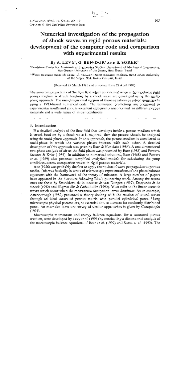 (PDF) Numerical investigation of the propagation of planar shock waves ...