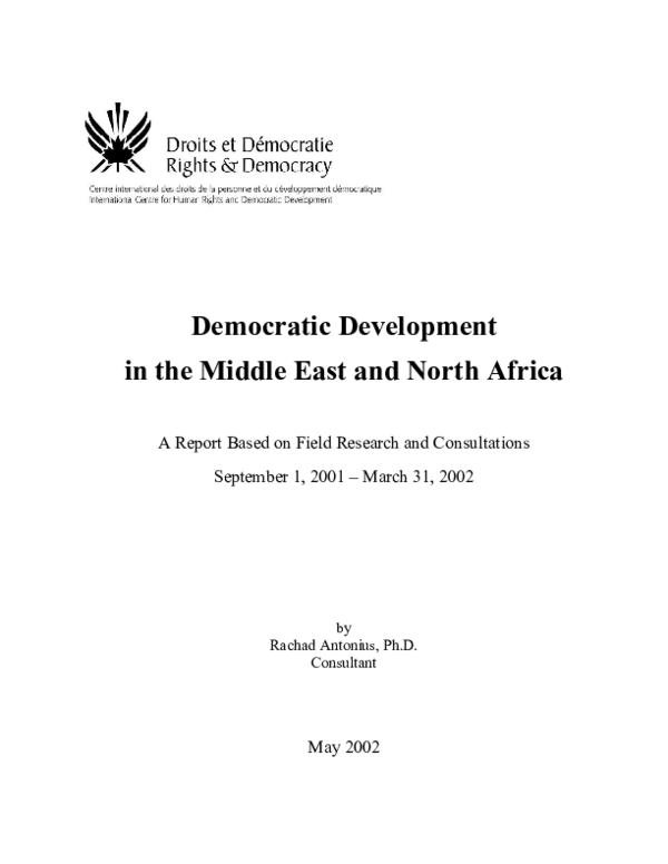 (PDF) Democratic Development in the Middle East and North Africa