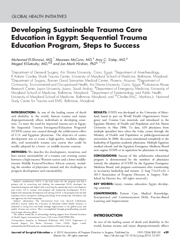 Pdf Sequential Trauma Educational Programs Steps Establishing