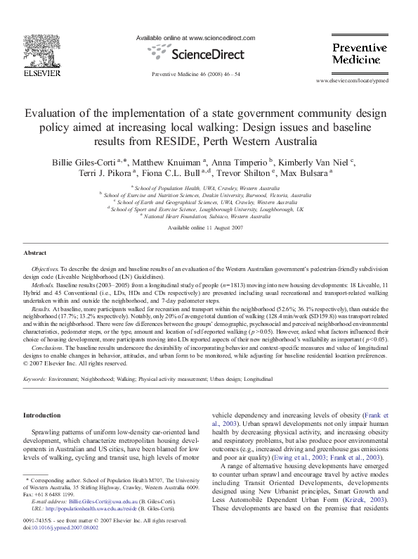 (PDF) Evaluation of the implementation of a state government community ...