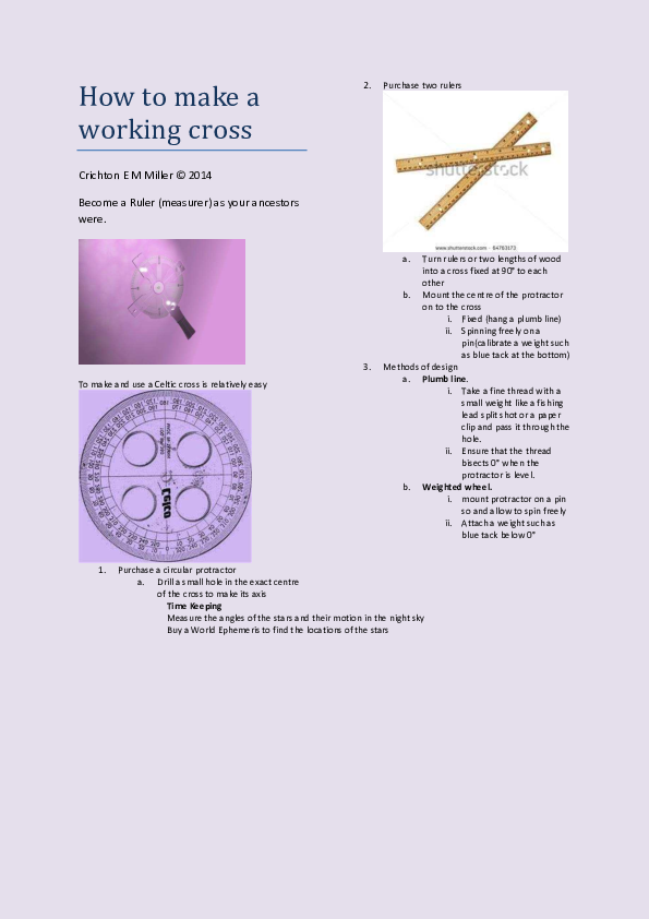 (PDF) Instructions for a simple working cross model