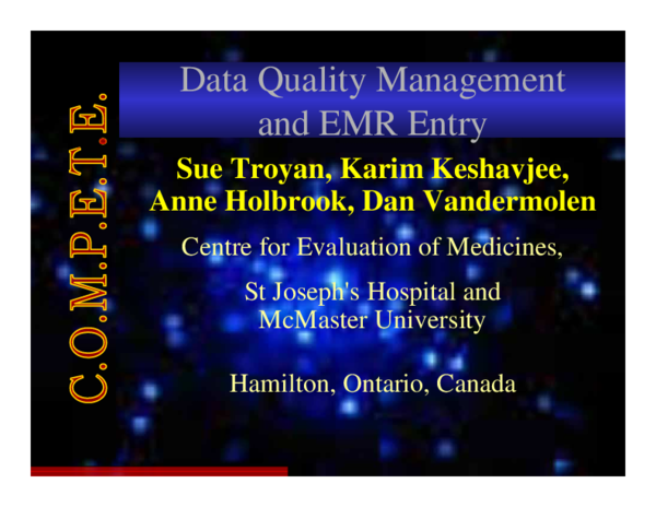 (PDF) Data Quality Management and EMR Entry