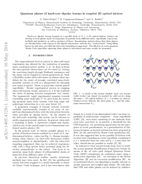 (PDF) Quantum phases of hard-core dipolar bosons in coupled one ...