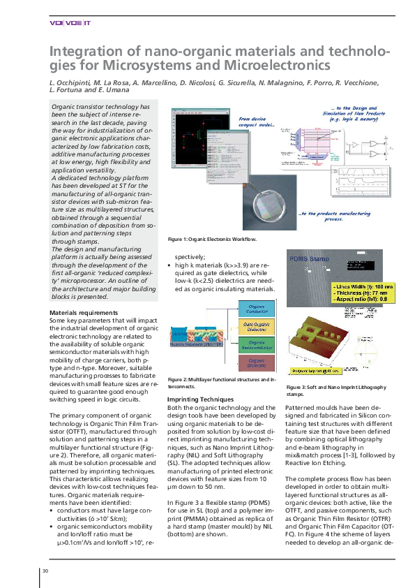 (PDF) Printed organic electronic technology platform enabling the ...