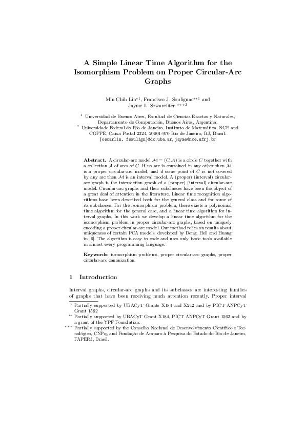 (PDF) A simple linear time algorithm for the isomorphism problem on ...