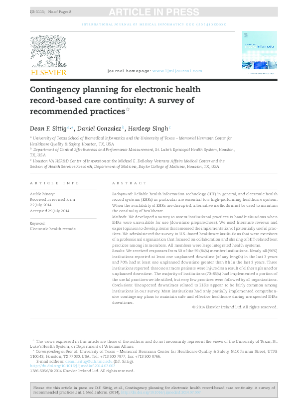 Contingency plan template image