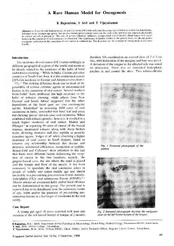 (PDF) A rare human model for oncogenesis