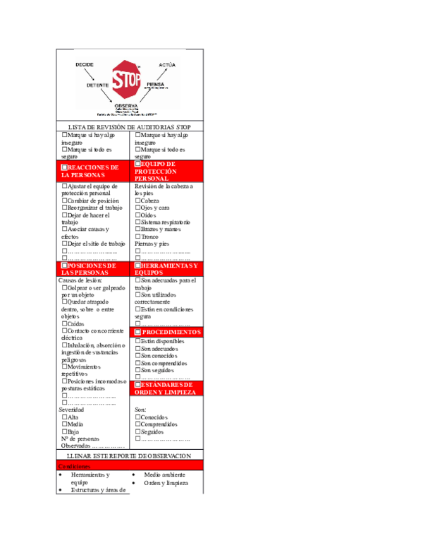 Dupont Stop Card Pdf | STOP Safety Observation Card – TWAFFO