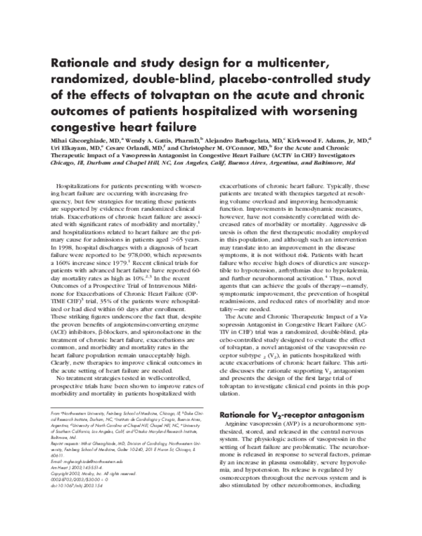 (PDF) Rationale and study design for a multicenter, randomized, double ...