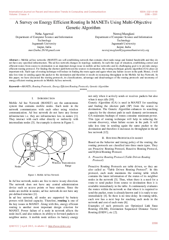 (PDF) A Survey on Energy Efficient Routing In MANETs Using Multi ...