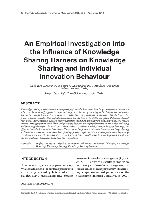 (PDF) An Empirical Investigation into the Influence of Knowledge ...