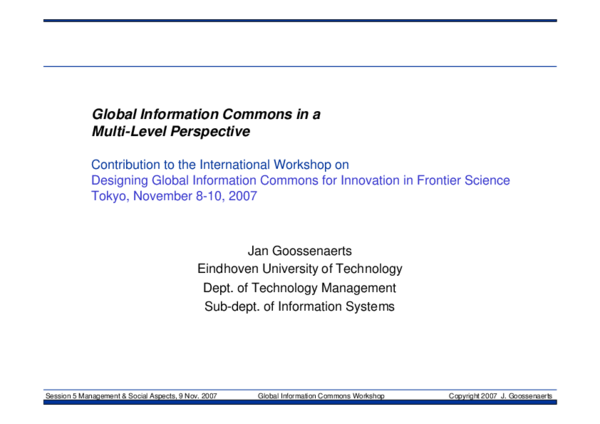(PDF) Global Information Commons in a Multi-level Perspective