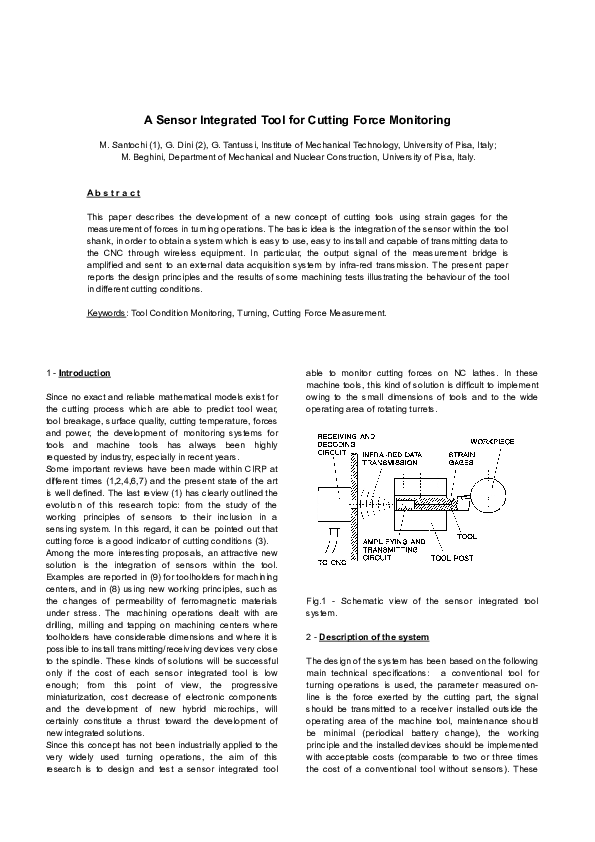 (DOC) A SensorIntegrated Tool for Cutting Force Monitoring DINI Gino