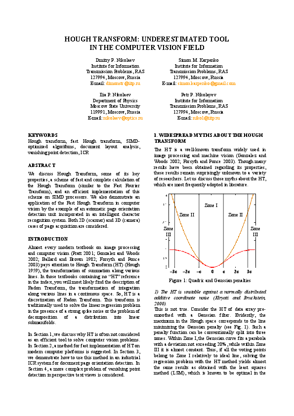 (PDF) HOUGH TRANSFORM: UNDERESTIMATED TOOL IN THE COMPUTER VISION FIELD