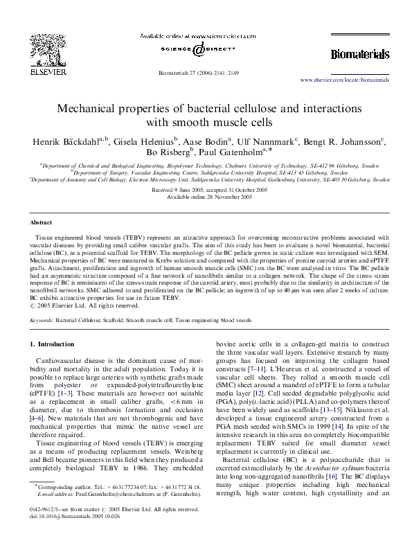 (PDF) Mechanical properties of bacterial cellulose and interactions ...
