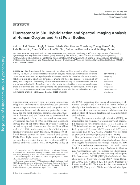(PDF) Fluorescence In Situ Hybridization and Spectral Imaging Analysis ...