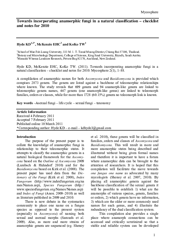 Fungi taxonomy classification picture